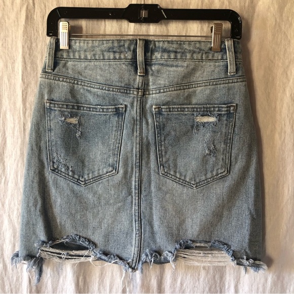 Vervet Los Angeles distressed raw hem button fly denim skirt S - Picture 5 of 6